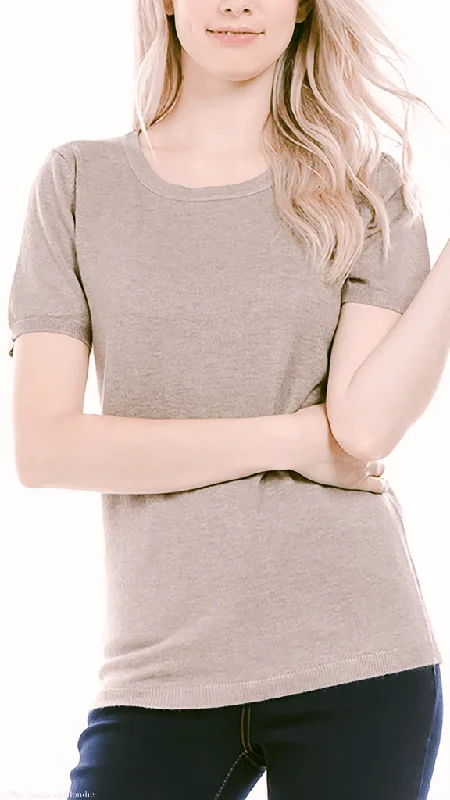 Clara Scoop neck Short Sleeve Knit Sweater (4 COLORWAYS) Satin Fabric Silk Fabric Chiffon Fabric Clara Scoop neck Short Sleeve Knit Sweater (4 COLORWAYS) Satin Fabric Silk Fabric Chiffon Fabric