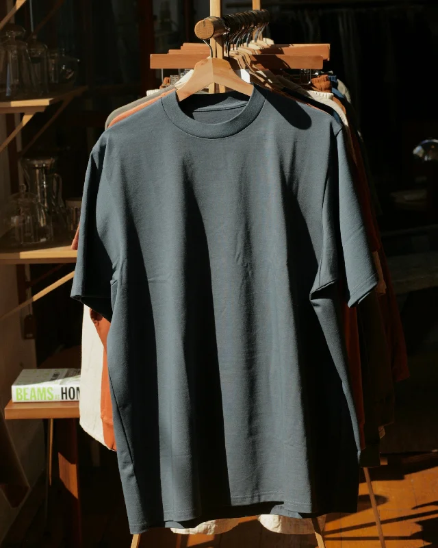 Crew Neck T Organic Twin Jersey | Blue Gray Turquoise Jersey Tee
