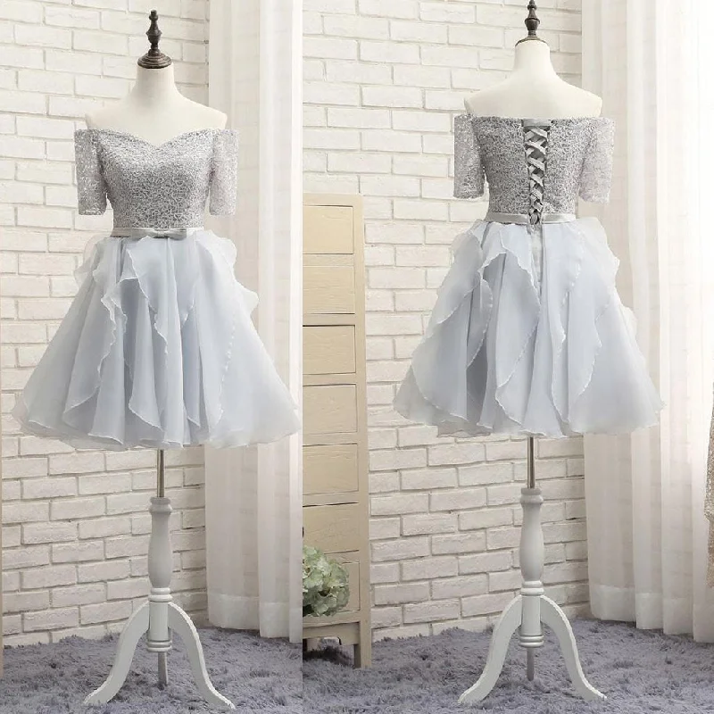 Short Homecoming Dress, Tulle Homecoming Dress, Lace Homecoming Dress, Off Shoulder Junior School Dress, Knee-Length Graduation Dress, Short Sleeve Homecoming Dress, LB0667 Tunics Distressed trendy Short Homecoming Dress, Tulle Homecoming Dress, Lace Homecoming Dress, Off Shoulder Junior School Dress, Knee-Length Graduation Dress, Short Sleeve Homecoming Dress, LB0667 Tunics Distressed trendy