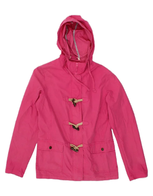 FAT FACE Womens Hooded Duffle Jacket UK 10 Small Pink Cotton Boat Neck Shawl Collar Notched Collar FAT FACE Womens Hooded Duffle Jacket UK 10 Small Pink Cotton Boat Neck Shawl Collar Notched Collar