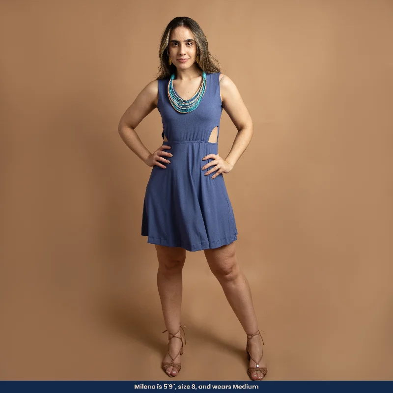 Dani - Sleeveless Cutout A-Line Dress Tunics Fall fleece