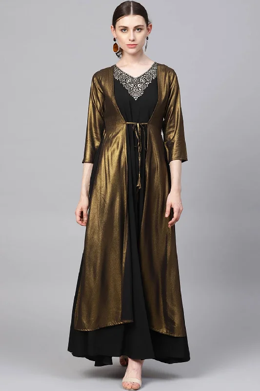 Women Black Crepe Dress With Attached Jacket Nylon Jacket Polyester Jacket Spandex Jacket Women Black Crepe Dress With Attached Jacket Nylon Jacket Polyester Jacket Spandex Jacket