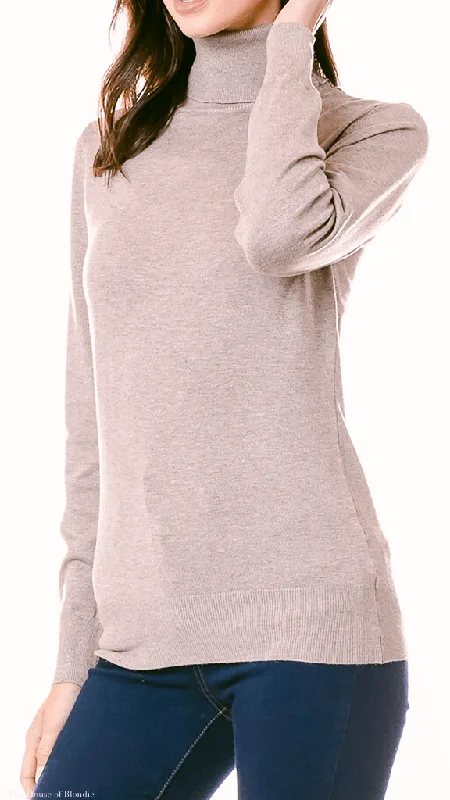 Clarissa Lightweight Long Sleeve Turtleneck Sweater(4 COLORWAYS) Boat Neck Shawl Collar Notched Collar Clarissa Lightweight Long Sleeve Turtleneck Sweater(4 COLORWAYS) Boat Neck Shawl Collar Notched Collar