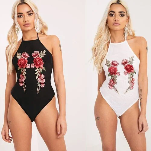 Triangle Skinny Bodysuit Embroidered Off Shoulder Slings Women Tank Tops yoga tank top Triangle Skinny Bodysuit Embroidered Off Shoulder Slings Women Tank Tops yoga tank top