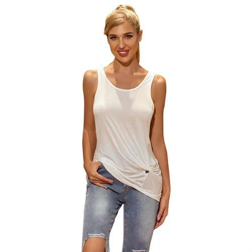 Casual All-matched Daily Round Neck Sleeveless Solid Color Women Tank Tops activewear tank top Casual All-matched Daily Round Neck Sleeveless Solid Color Women Tank Tops activewear tank top