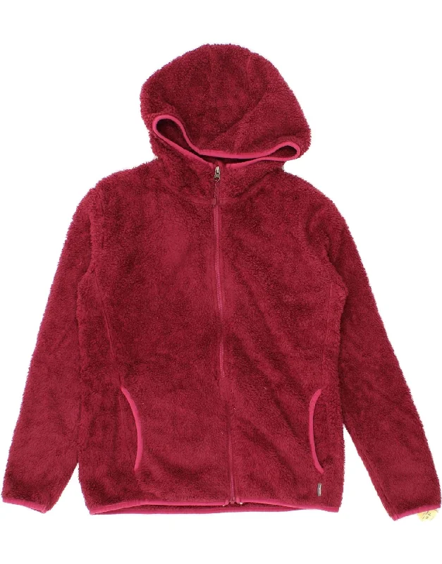EDDIE BAUER Womens Hooded Fleece Jacket UK 10 Small Burgundy Polyester Appliqued Jacket Beaded Jacket Sequined Jacket EDDIE BAUER Womens Hooded Fleece Jacket UK 10 Small Burgundy Polyester Appliqued Jacket Beaded Jacket Sequined Jacket