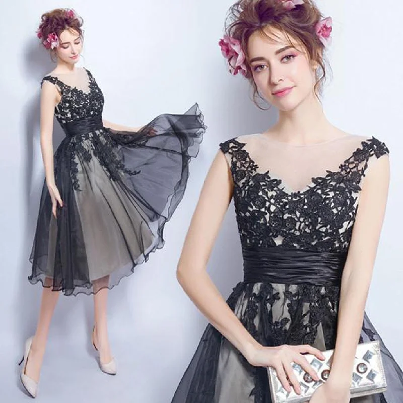 Short Homecoming Dress, Sleeveless Homecoming Dress, Applique Homecoming Dress, Tulle Junior School Dress, Beautiful Homecoming Dress, Tea-Length Homecoming Dress, LB0703 Tunics Formal black Short Homecoming Dress, Sleeveless Homecoming Dress, Applique Homecoming Dress, Tulle Junior School Dress, Beautiful Homecoming Dress, Tea-Length Homecoming Dress, LB0703 Tunics Formal black