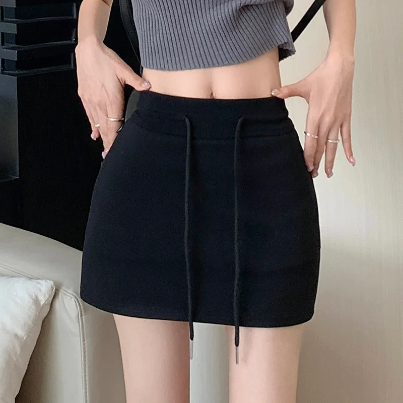 Women'S Fashion Casual Solid Color High Waist Lace-Up Sports Skirt modal blend skirt Women'S Fashion Casual Solid Color High Waist Lace-Up Sports Skirt modal blend skirt