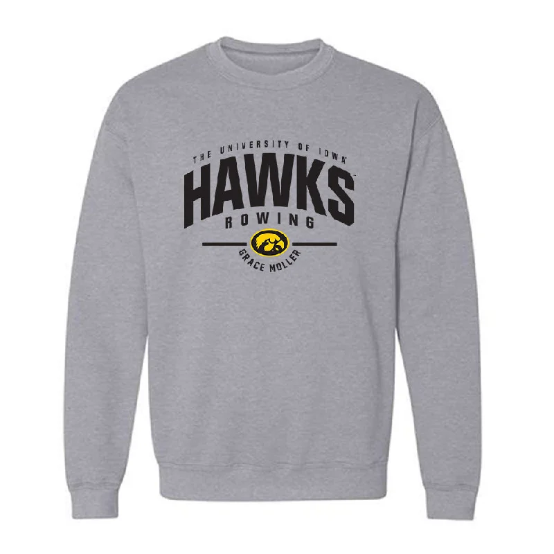 Iowa - NCAA Women's Rowing : Grace Moller - Classic Fashion Crewneck Sweatshirt Hoodie with Color Block Contrast Stylish Iowa - NCAA Women's Rowing : Grace Moller - Classic Fashion Crewneck Sweatshirt Hoodie with Color Block Contrast Stylish