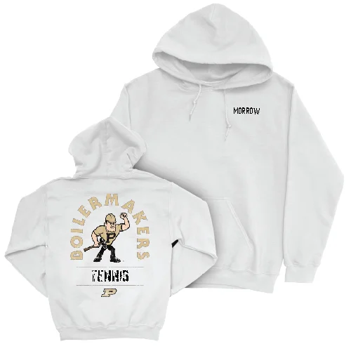 Women's Tennis White Mascot Hoodie - Ellie Morrow Hoodie with Relaxed Fit Easy Casual Women's Tennis White Mascot Hoodie - Ellie Morrow Hoodie with Relaxed Fit Easy Casual