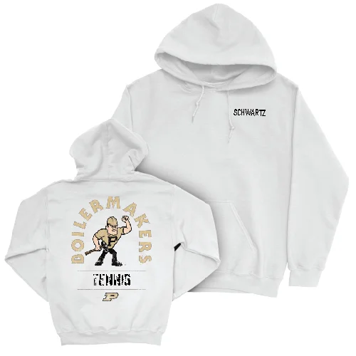 Women's Tennis White Mascot Hoodie - Sophie Schwartz Hoodie with Bell Sleeves Flared Feminine Women's Tennis White Mascot Hoodie - Sophie Schwartz Hoodie with Bell Sleeves Flared Feminine
