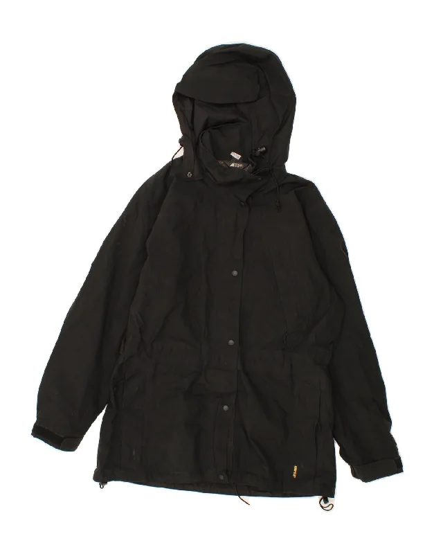 MOUNTAIN EQUIPMENT Womens Hooded Rain Jacket UK 10 Small Black Nylon Belted Jacket Elasticated Jacket Padded Jacket MOUNTAIN EQUIPMENT Womens Hooded Rain Jacket UK 10 Small Black Nylon Belted Jacket Elasticated Jacket Padded Jacket