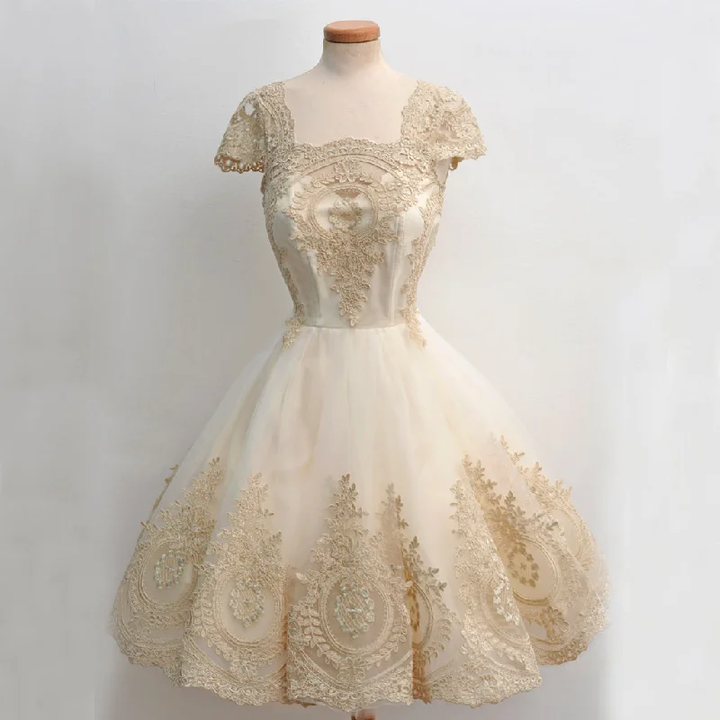 Elegant Lace Cheap Homecoming Dress, Cap Sleeve Tulle A-Line Homecoming Dress, D1322 Tunics Recommended stylist Elegant Lace Cheap Homecoming Dress, Cap Sleeve Tulle A-Line Homecoming Dress, D1322 Tunics Recommended stylist