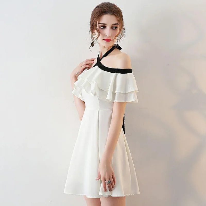 Short Homecoming Dress, Off Sleeveless Homecoming Dress, Halter Homecoming Dress, Chiffon Junior School Dress, Knee-Length Homecoming Dress, Beautiful Homecoming Dress, LB0695 Tunics Evening elegant Short Homecoming Dress, Off Sleeveless Homecoming Dress, Halter Homecoming Dress, Chiffon Junior School Dress, Knee-Length Homecoming Dress, Beautiful Homecoming Dress, LB0695 Tunics Evening elegant