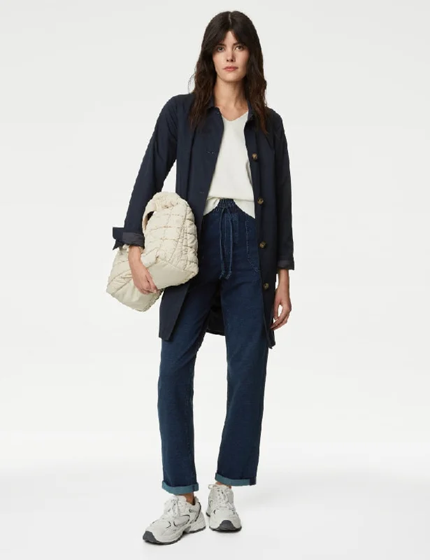 Denim Jersey Straight Leg Trousers Short Sleeve Jersey Top