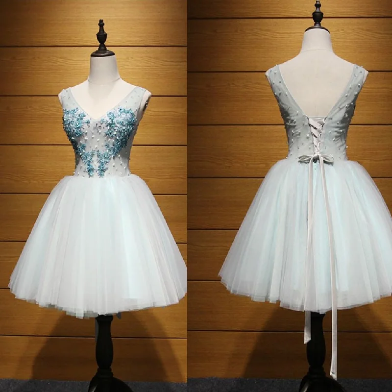 Short Homecoming Dress, Tulle Homecoming Dress, V-Neck Homecoming Dress, A-Line Junior School Dress, Beading Graduation Dress, Sequin Homecoming Dress, LB0633 Tunics Polka dots Short Homecoming Dress, Tulle Homecoming Dress, V-Neck Homecoming Dress, A-Line Junior School Dress, Beading Graduation Dress, Sequin Homecoming Dress, LB0633 Tunics Polka dots