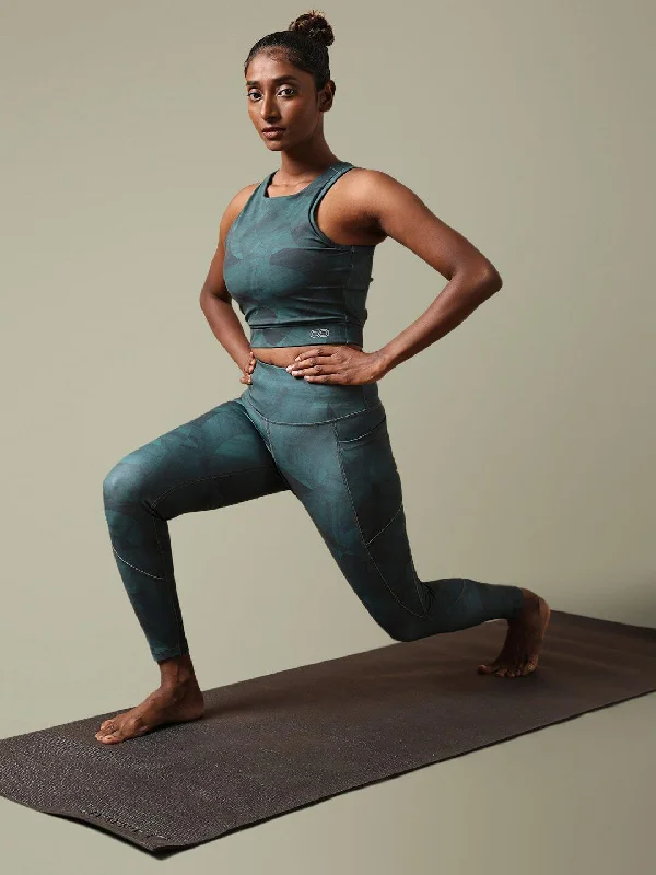 Stellar Green Cross Back Crop Top & Aura Leggings Zippered Front Buttoned Front Snap Front Stellar Green Cross Back Crop Top & Aura Leggings Zippered Front Buttoned Front Snap Front