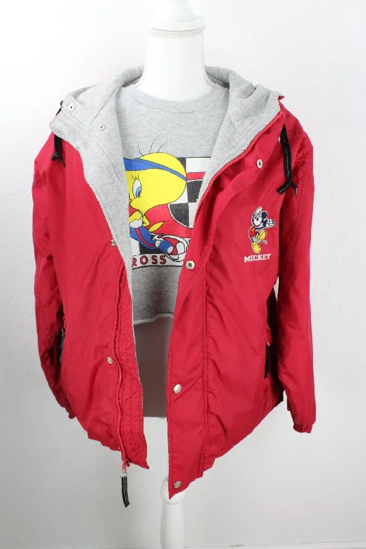 Vintage Red Mickey Mouse Jacket (XXL) Faux Fur Fabric Real Fur Fabric Shearling Fabric Vintage Red Mickey Mouse Jacket (XXL) Faux Fur Fabric Real Fur Fabric Shearling Fabric