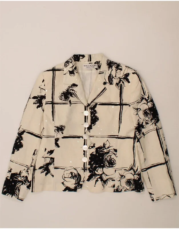 BARBARA KESSELS Womens 5 Button Blazer Jacket EU 40 Medium Beige Floral Denim Jacket Leather Jacket Suede Jacket BARBARA KESSELS Womens 5 Button Blazer Jacket EU 40 Medium Beige Floral Denim Jacket Leather Jacket Suede Jacket
