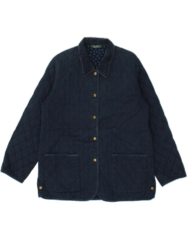 LAURA ASHLEY Womens Quilted Jacket UK 14 Large Navy Blue Cotton Quilted Jacket Puffer Jacket Insulated Jacket LAURA ASHLEY Womens Quilted Jacket UK 14 Large Navy Blue Cotton Quilted Jacket Puffer Jacket Insulated Jacket