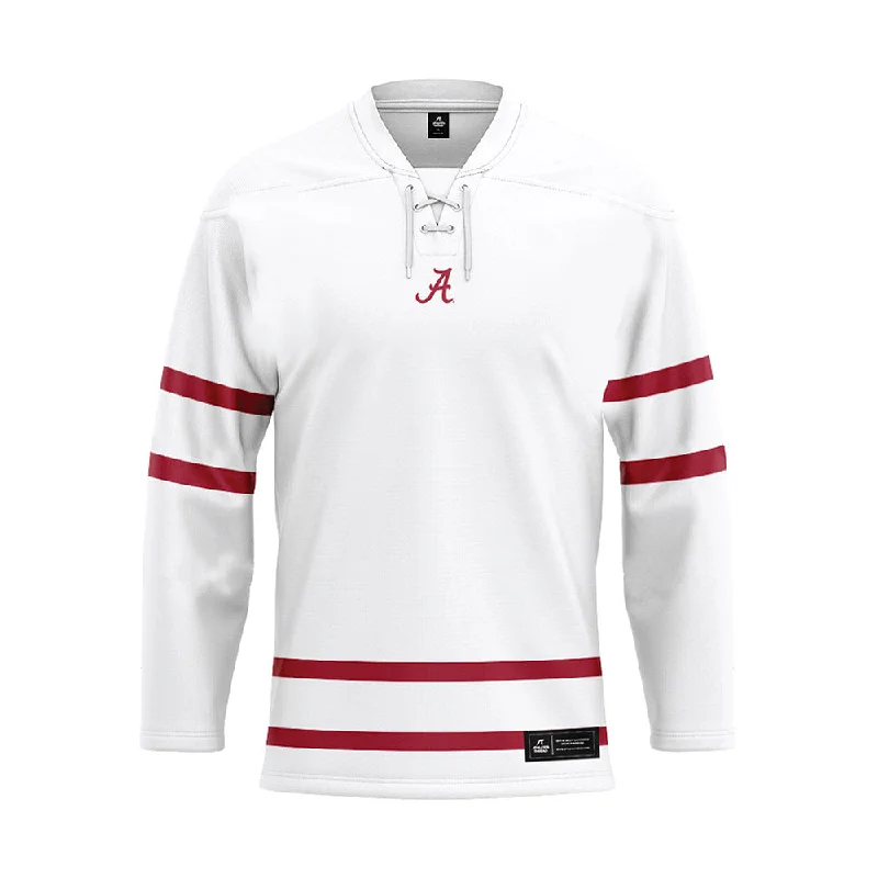 Alabama - NCAA Women's Rowing : Lauren Lowe - White Hockey Jersey Lavender Jersey Tee Alabama - NCAA Women's Rowing : Lauren Lowe - White Hockey Jersey Lavender Jersey Tee
