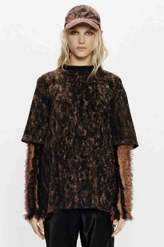 Double Layered Tee Tie Dye Jersey Black Daily Wear Jersey Tee