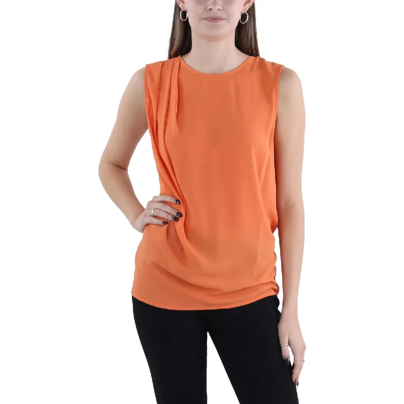 Womens Pleated Tank Wrap Top lavender tank top