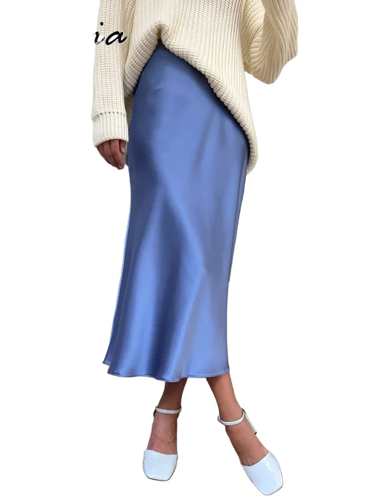 Silk Satin Skirts for Women High Waisted Skirt Women A-Line Elegant Skirts Summer Pink Midi Skirt relaxed fit skirt Silk Satin Skirts for Women High Waisted Skirt Women A-Line Elegant Skirts Summer Pink Midi Skirt relaxed fit skirt