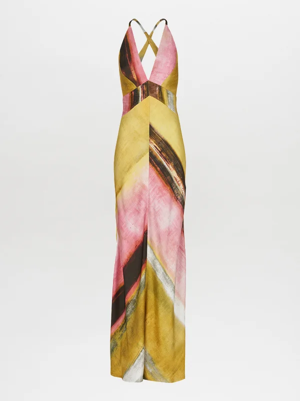 Daniela Dress Canary Pink Stripes Tunics Sophisticated sleek