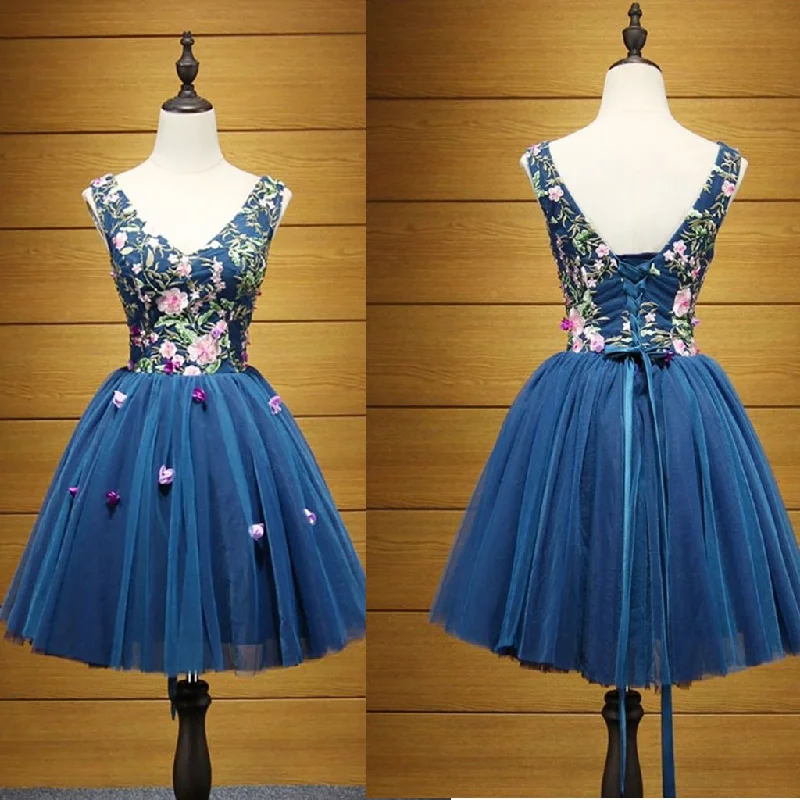 Short Homecoming Dress, Tulle Homecoming Dress, V-Neck Homecoming Dress, Applique Junior School Dress, Sleeveless Graduation Dress, Knee-Length Homecoming Dress, LB0625 Tunics Floral girly Short Homecoming Dress, Tulle Homecoming Dress, V-Neck Homecoming Dress, Applique Junior School Dress, Sleeveless Graduation Dress, Knee-Length Homecoming Dress, LB0625 Tunics Floral girly