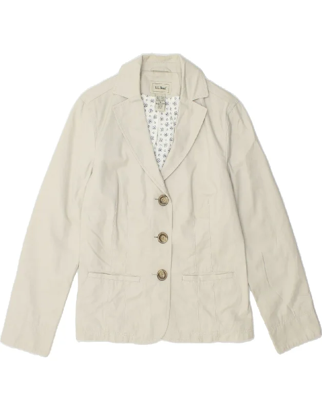 L.L.BEAN Womens 3 Button Blazer Jacket US 8 Medium Grey Cotton Satin Fabric Silk Fabric Chiffon Fabric L.L.BEAN Womens 3 Button Blazer Jacket US 8 Medium Grey Cotton Satin Fabric Silk Fabric Chiffon Fabric