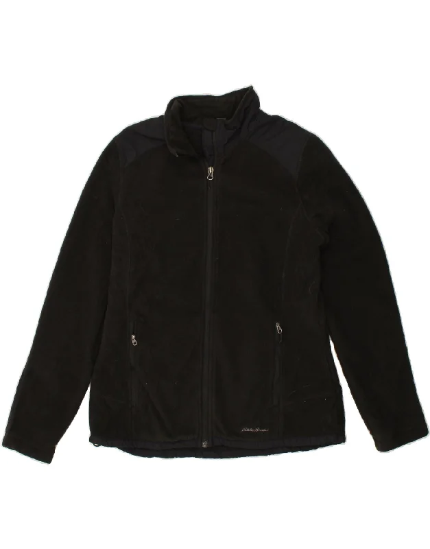 EDDIE BAUER Womens Fleece Jacket UK 16 Large Black Colourblock Polyester Print Jacket Jacquard Jacket Patchwork Jacket EDDIE BAUER Womens Fleece Jacket UK 16 Large Black Colourblock Polyester Print Jacket Jacquard Jacket Patchwork Jacket