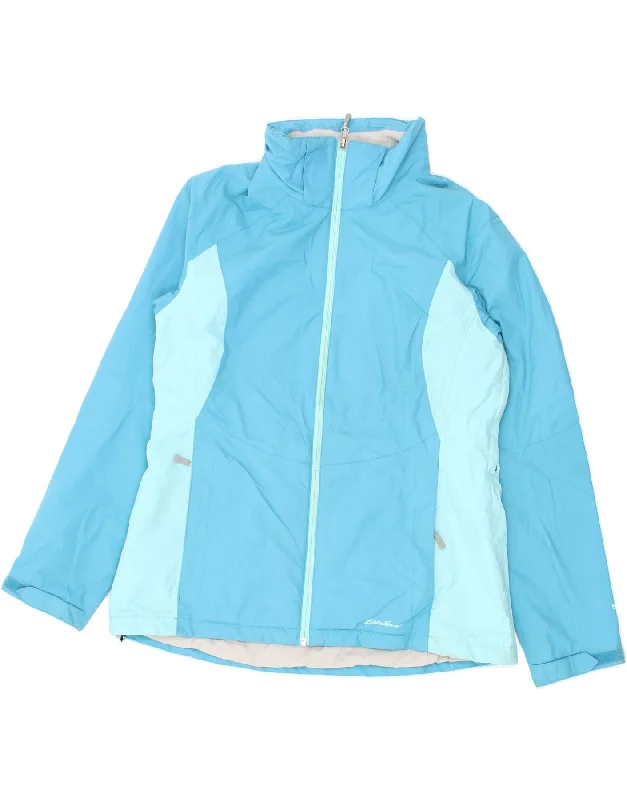 EDDIE BAUER Womens Weather Edge Rain Jacket UK 16 Large Blue Colourblock Herringbone Jacket Houndstooth Jacket Plaid Jacket EDDIE BAUER Womens Weather Edge Rain Jacket UK 16 Large Blue Colourblock Herringbone Jacket Houndstooth Jacket Plaid Jacket