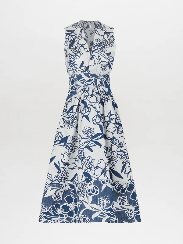 Nayla Dress Navy Whimsical Garden Tunics Floral girly