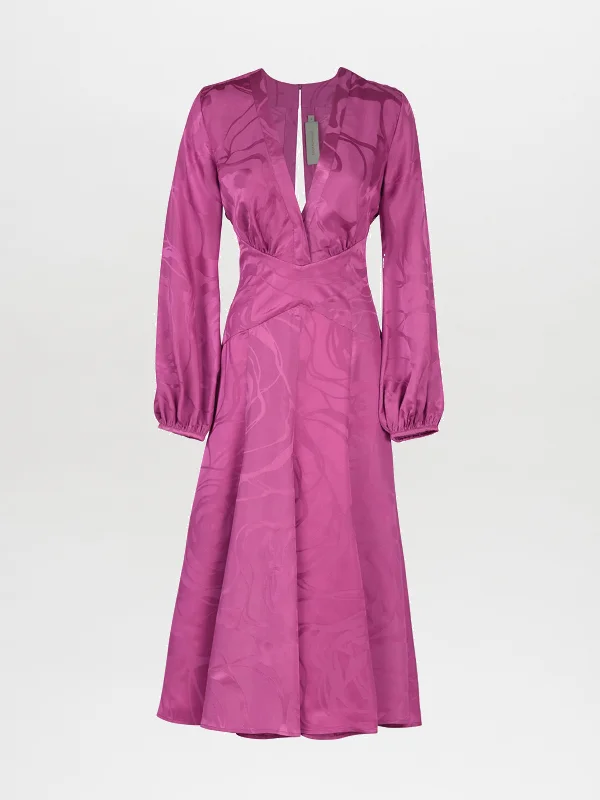 Kathryn Dress Magenta Orchid Jacquard Tunics Mesh breathable