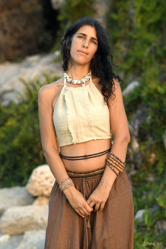 Triangle Crop Top ⋗⋙ Natural Dye ⋗⋙ Handwoven Khadi Cotton Embroidered Appliqued Beaded Triangle Crop Top ⋗⋙ Natural Dye ⋗⋙ Handwoven Khadi Cotton Embroidered Appliqued Beaded