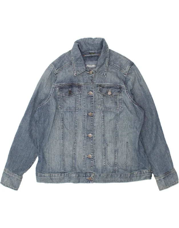 EDDIE BAUER Womens Denim Jacket UK 20 2XL Blue Cotton Denim Jacket Leather Jacket Suede Jacket EDDIE BAUER Womens Denim Jacket UK 20 2XL Blue Cotton Denim Jacket Leather Jacket Suede Jacket