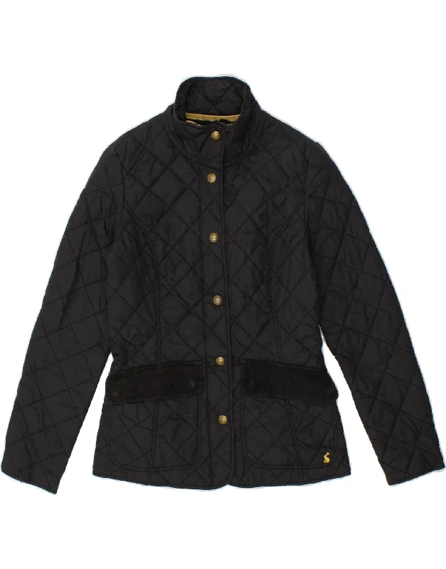 JOULES Womens Quilted Jacket UK 8 Small Black Polyamide Herringbone Jacket Houndstooth Jacket Plaid Jacket JOULES Womens Quilted Jacket UK 8 Small Black Polyamide Herringbone Jacket Houndstooth Jacket Plaid Jacket