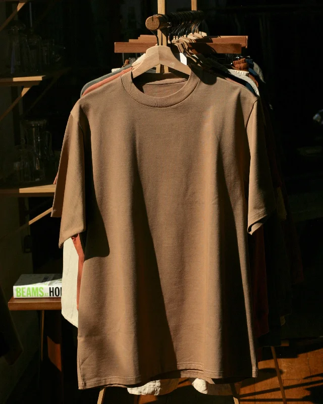 Crew Neck T Organic Twin Jersey | Hazel Mustard Yellow Jersey Tee