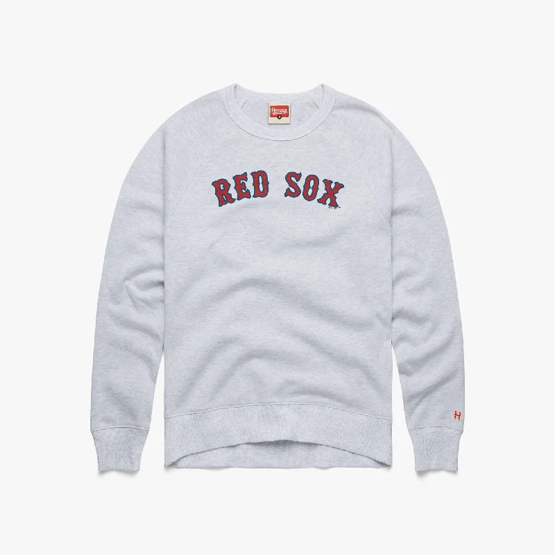 Boston Red Sox Jersey Logo Crewneck Long Sleeve Jersey Tee