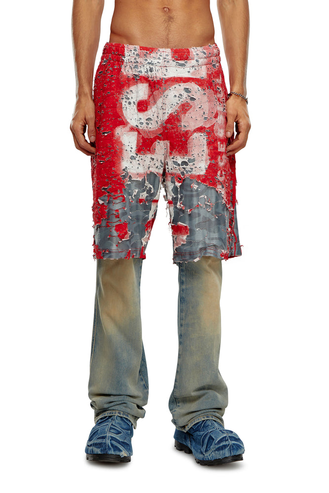 Logo shorts in destroyed jersey Soft Jersey Shirt