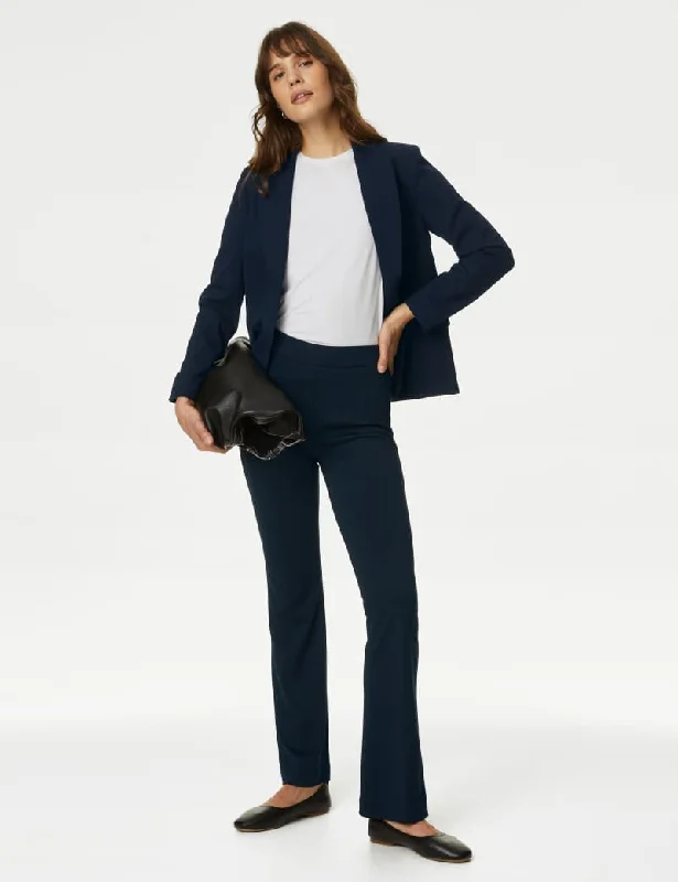 Jersey Flared Trousers Polo Neck Jersey Top