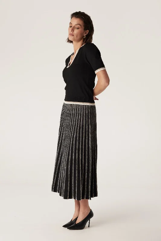 Joelle Knit Skirt - Black corduroy skirt durable
