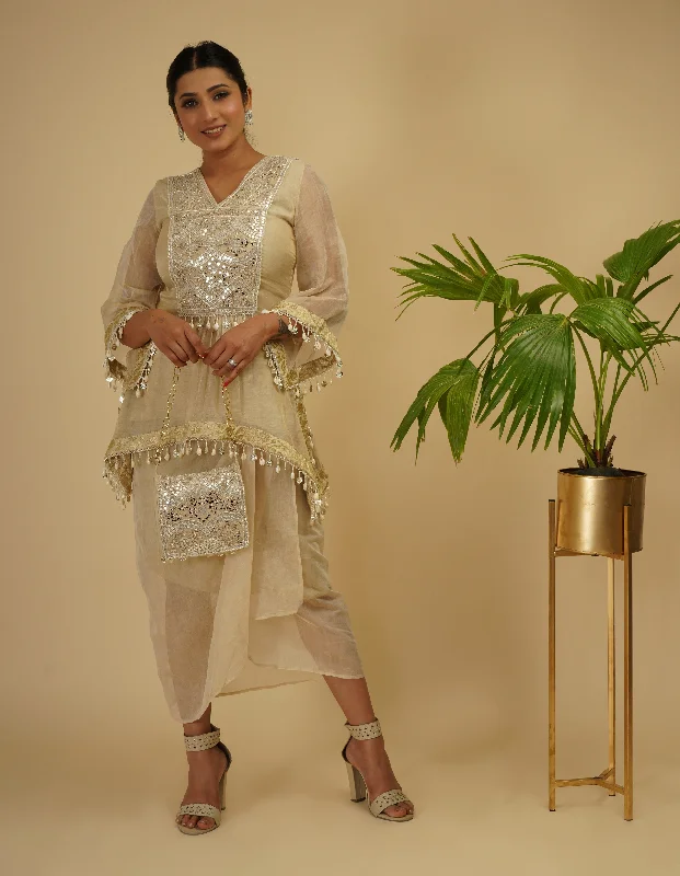 Drape Skirt with Boho Look Kaftaan Kurta cashmere skirt plush