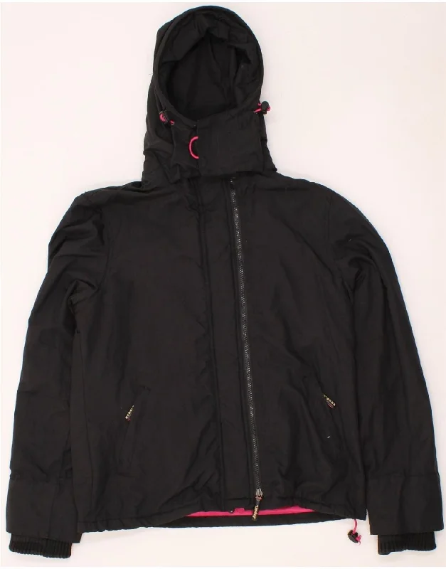 SUPERDRY Womens The Windcheater Hooded Windbreaker Jacket UK 18 XL Black Denim Jacket Leather Jacket Suede Jacket SUPERDRY Womens The Windcheater Hooded Windbreaker Jacket UK 18 XL Black Denim Jacket Leather Jacket Suede Jacket