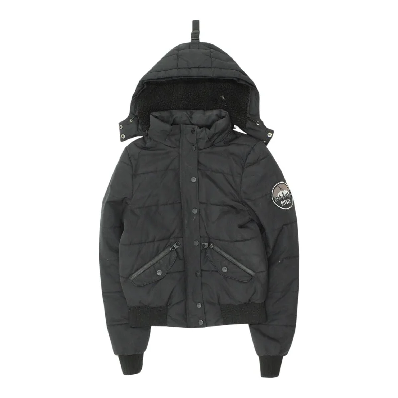 Diesel Womens Hooded Puffer Jacket | Vintage Designer Padded Hoodie Coat VTG Elasticated Jacket Padded Jacket Insulated Jacket Diesel Womens Hooded Puffer Jacket | Vintage Designer Padded Hoodie Coat VTG Elasticated Jacket Padded Jacket Insulated Jacket