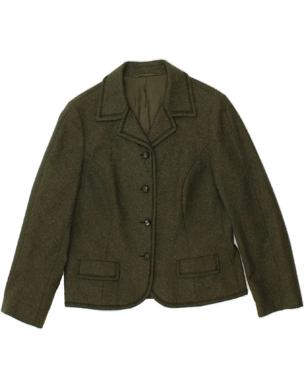 RALPH Womens 4 Button Blazer Jacket UK 16 Large Green Virgin Wool Satin Jacket Silk Jacket Chiffon Jacket RALPH Womens 4 Button Blazer Jacket UK 16 Large Green Virgin Wool Satin Jacket Silk Jacket Chiffon Jacket