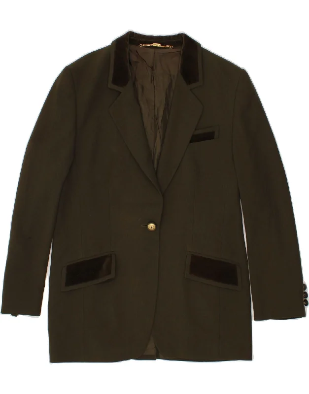 BASLER Womens 1 Button Blazer Jacket IT 42 Medium Khaki Wool Jacket Cashmere Jacket Tweed Jacket BASLER Womens 1 Button Blazer Jacket IT 42 Medium Khaki Wool Jacket Cashmere Jacket Tweed Jacket