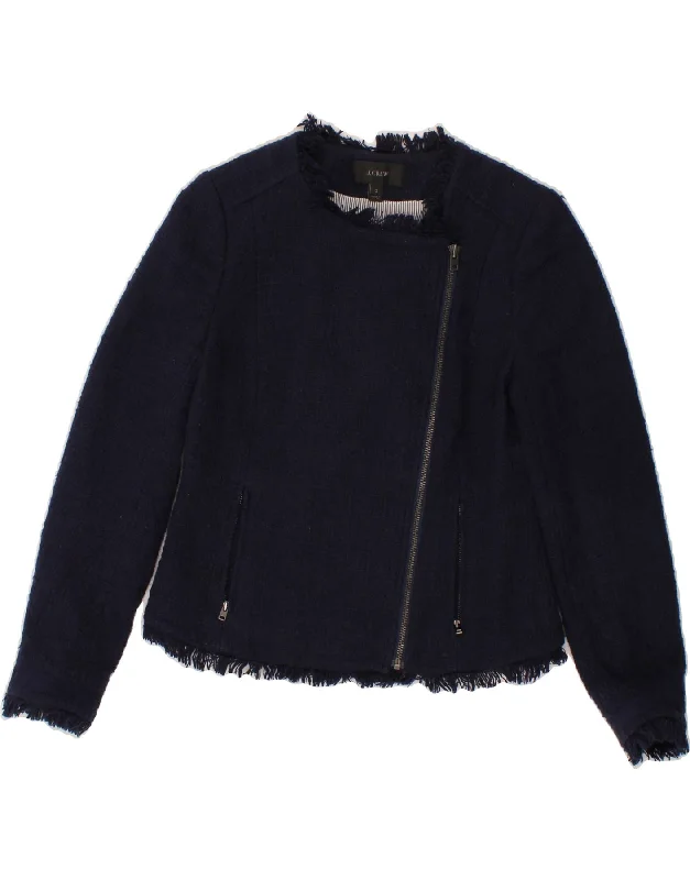 J. CREW Womens Crop Blazer Jacket US 2 XS Navy Blue Cotton Herringbone Jacket Houndstooth Jacket Plaid Jacket J. CREW Womens Crop Blazer Jacket US 2 XS Navy Blue Cotton Herringbone Jacket Houndstooth Jacket Plaid Jacket