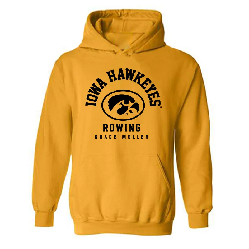 Iowa - NCAA Women's Rowing : Grace Moller - Classic Fashion Shersey Hooded Sweatshirt Hoodie with Stripes Bold Sporty Iowa - NCAA Women's Rowing : Grace Moller - Classic Fashion Shersey Hooded Sweatshirt Hoodie with Stripes Bold Sporty